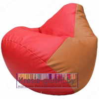 Бескаркасное кресло мешок Груша Г2.3-0920 (красный оранжевый)
